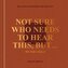 Not Sure Who Needs to Hear This, But . . . : WE THE URBAN