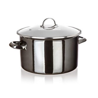BANQUET Hrnec smaltovaný METALLIC Black 26 cm, 6 l, s poklicí
