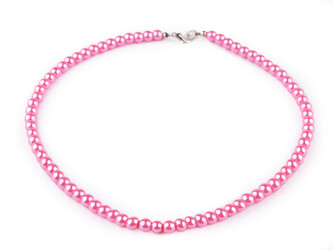 Perlový náhrdelník - 1 ks - 3 růžová sv.