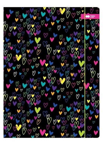 Teczka z gumką A4 My Love czarna HAPPY COLOR