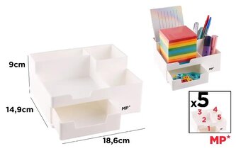 Organizer na biurko z szufladką biały