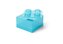 LEGO úložný box 4 s víkem - třpytivá modrá