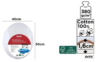 Podobrazie owalne 40x50x1,6cm 380G/m2