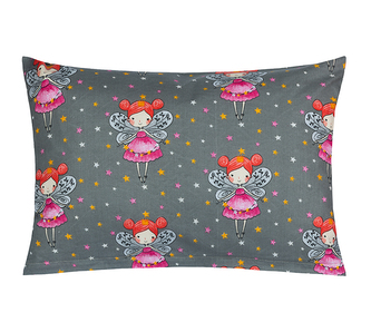 Povláček bavlna - Víly na šedé - 40x60cm na zip ( pouze povlak )