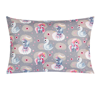 Povláček bavlna - Jednorožec, labuť - 40x60cm na zip ( pouze povlak )