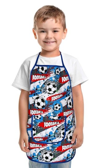 Dětská zástěrka - Fotbal - 37 x 47 cm, pro děti ve věku 3 - 5 let