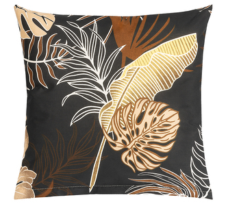 Povláček bavlněný - Monstera tmavě hnědá - 40x40 cm