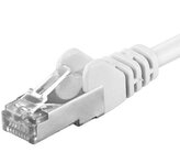 Premiumcord Patch kabel Cat6a S-FTP, AWG 26/7, délka 1m, bílá
