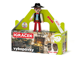 Igráček Pirát - figurka s vykopávkami lebek Silvera a Kidda Igráček Pirát - figurka s vykopávkami lebek Silvera a Kidda