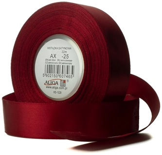 Wstążka satynowa 38mm/32m bordo AX 38-25, Aliga