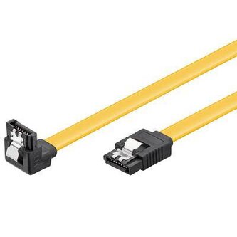 PremiumCord 1.0m SATA 3.0 datový kabel  1.5GBs / 3GBs / 6GBs, kov.západka, 90°