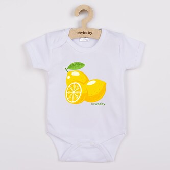 Dětské body s potiskem New Baby Lemon - krátký rukáv - velikost 74 (6-9m)