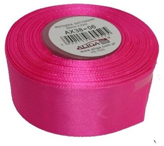 Wstążka satynowa 38mm/32m róż AX 38-06, Aliga