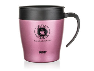 BANQUET Termohrnek cestovní TAZZA 330 ml, růžový