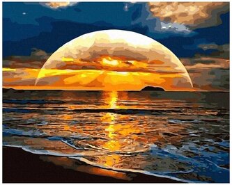 Numeromalowanie Classic 40x50 Promieniami pozłacane fale, iPicasso