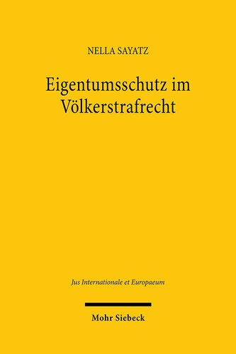 Eigentumsschutz im Völkerstrafrecht