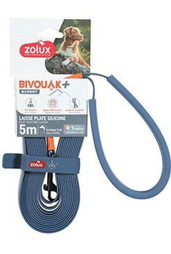 Vodítko pes BIVOUAK ploché,silik.15mm/5m modrá Zolux Vodítko pes BIVOUAK ploché,silik.15mm/5m modrá Zolux