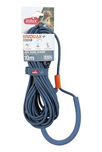 Vodítko pes BIVOUAK kulaté,silik.6mm/10m modrá Zolux