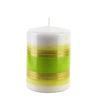 Świeca RAINBOW Walec mały 7xh10cm zielona