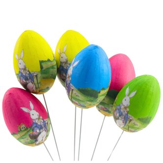 Jajka wielkanocne na druciku Zajączek (6szt)