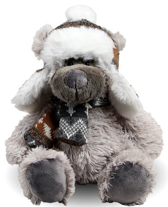 Plyšový medvěd Bolke s čepicí tmavě šedý