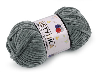 Pletací žinylková příze Betynka 100 g - 1 ks - 8 (320) šedá