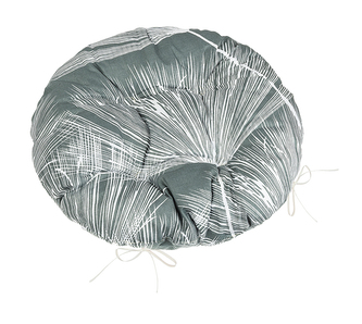 Sedák Adéla prošívaný kulatý - Chmýří šedá, bílá - průměr 40 cm