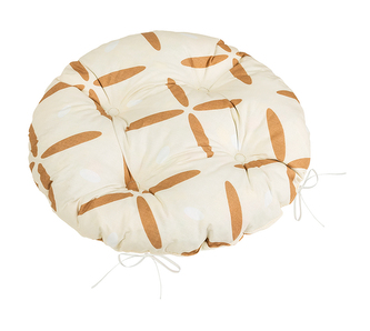 Sedák Adéla prošívaný kulatý - Křížky hnědé - průměr 40 cm