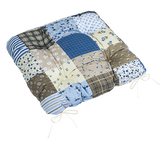 Sedák Adéla prošívaný - Patchwork modrá - 40x40 cm prošívaný