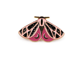 Brož noční motýl / můra - 1 ks - 2 pudrová černá