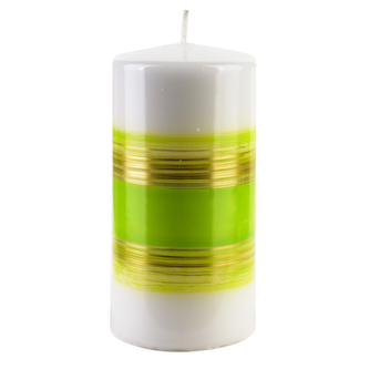Świeca RAINBOW Walec średni 7xh14cm zielona