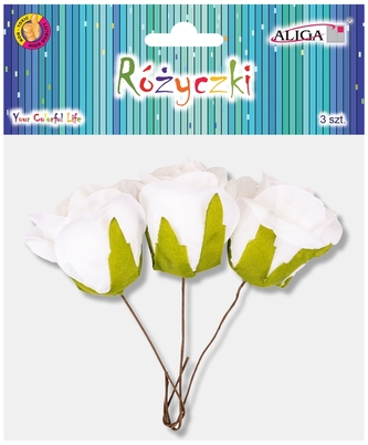 Różyczki na drucikach 15cm op. 3szt. PKW-5908, Aliga