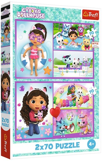 Puzzle 2x70-el. Zabawa z Gabby / Universal Gabby"s Dollhouse, Trefl