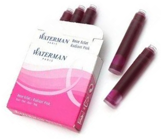 Naboje atramentowe różowe.krótkie 6 szt., Waterman