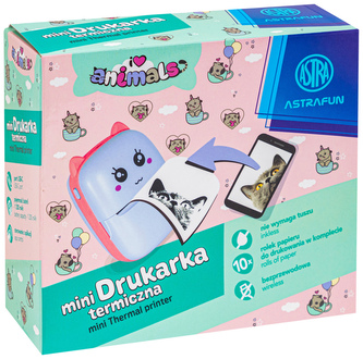 Drukarka termiczna Astrafun Animals - 1 szt. box + 10 rolek białego papieru, Astra