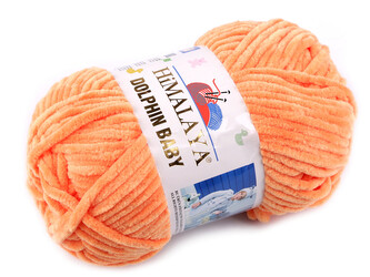 Pletací žinylková příze Dolphin Baby 100 g - 1 ks - 28 (80316) oranžová světlá