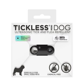 TICKLESS Mini dog Nabíjecí ultrazvukový odpuzovač klíšťat a blech Černá