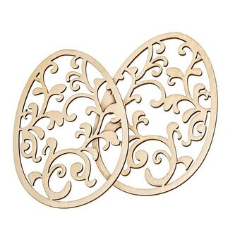 Drewniane ażurowe jajka 14cm 2szt Drewniane ażurowe jajka 14cm 2szt