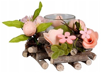 Lampion szklany z dekoracją 13x8cm 0160-0014, Incood