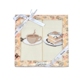 Praktik Dárková sada utěrek Kiara Šálek Kávy a dezert 50x70 cm 2 ks
