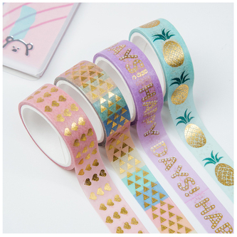 Taśmy dekoracyjne "Happy days" 1,5cm x 3m, 4 szt., Meshu