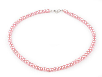 Perlový náhrdelník - 1 ks - 7 růžová nejsv.