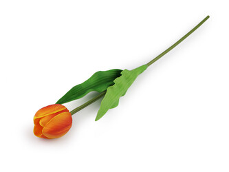 Umělý tulipán dlouhý - 1 ks - 3 oranžovožlutá