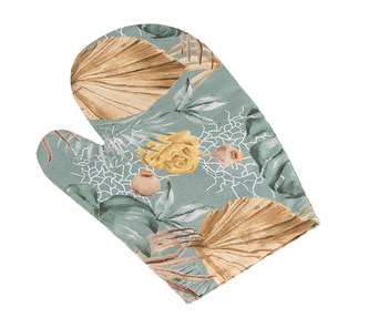 Kuchyňská chňapka - Monstera, růže žlutá, šedá, béžová - 28x18 cm