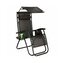Zahradní polohovací křeslo se stříškou SPRINGOS ZERO GRAVITY černo-hnědé
