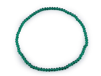 Náhrdelník pružný z broušených skleněných korálků - 1 ks - 6 zelená smaragdová