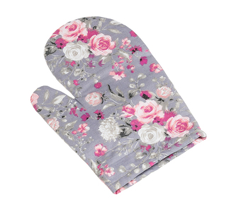 Kuchyňská chňapka - Květy růže růžová, šedá - 28x18 cm