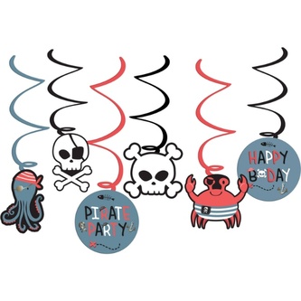 Závěsné spirály Pirátská párty, 6 ks