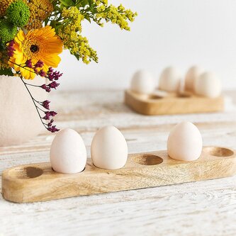 Dřevěná velikonoční miska | REGO | dřevěný podnos na vejce velký | 5x31 cm | 886435