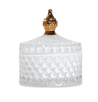 Skleněná dóza | CARNIVAL | sklo bílé | 8,5x8,5x10 cm | 724183